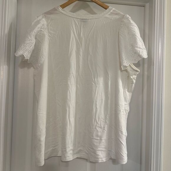 Ava & Viv Eyelet Sleeve Top white size 4x - Picture 4 of 6